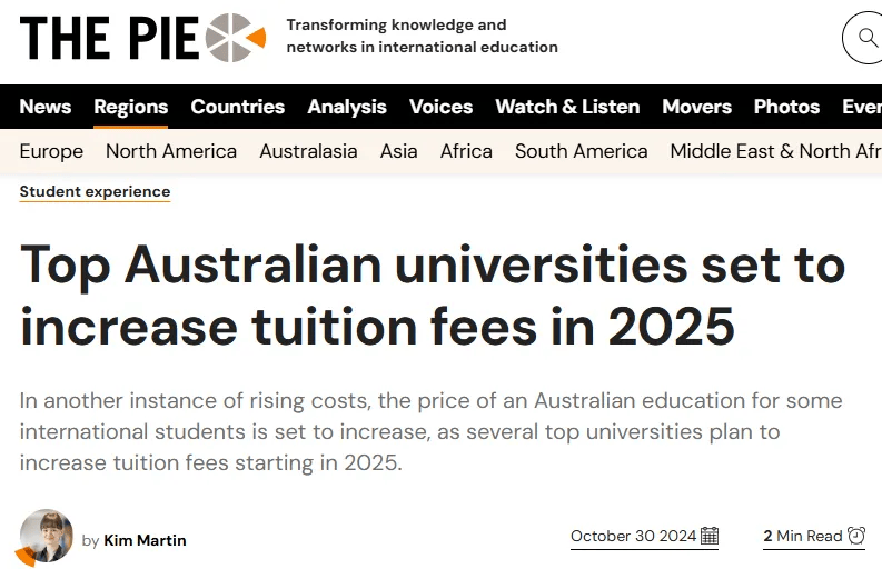 澳洲留学注意悉尼大学申请门槛天博狂飙墨大申请费上涨(图4)